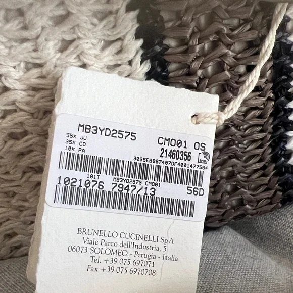 NWT 3K Brunello Cucinelli Italy Brown Cream Sequins Knitted Tote Handbag Bag - Picture 9 of 14
